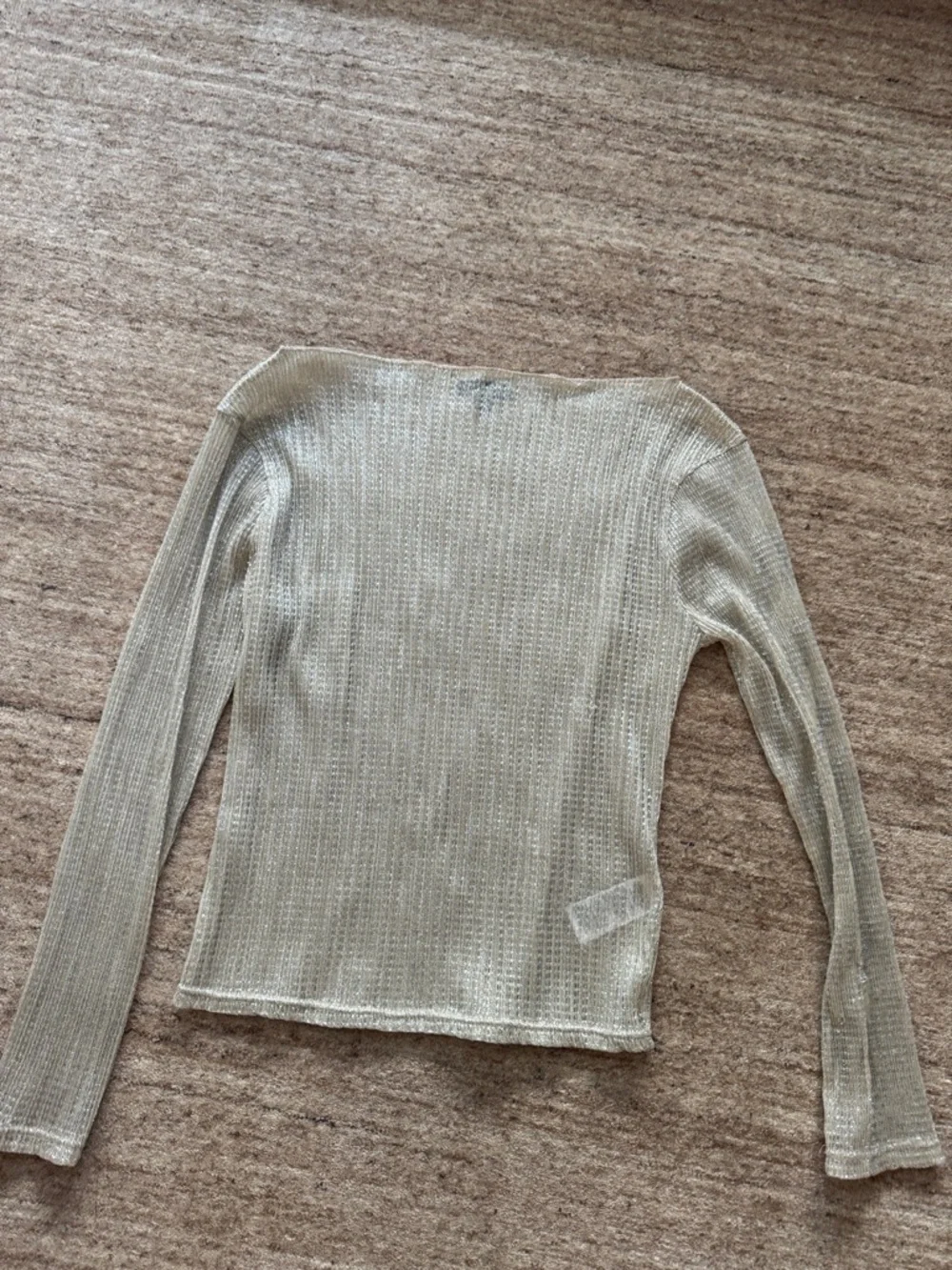J.Crew Metallic Ribbed Knit Top - Light Gold